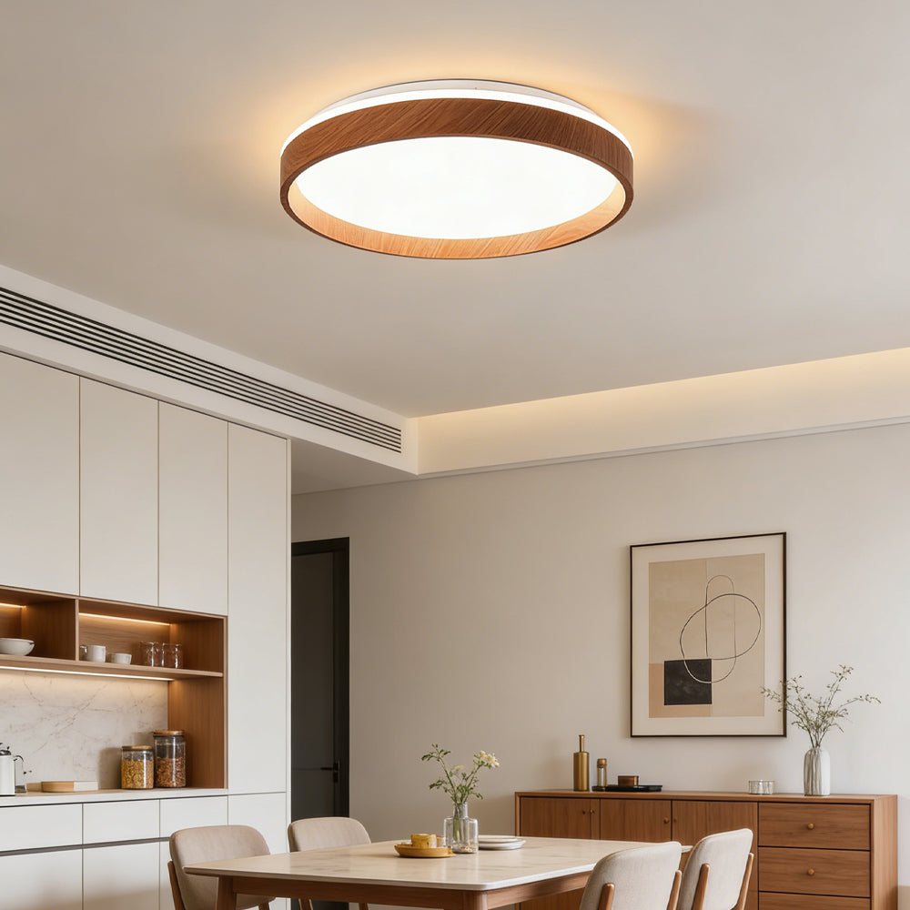 Plafonnier LED rond encastré 16 po en acrylique pour chambre à coucher salon éclairage intérieur moderne discret