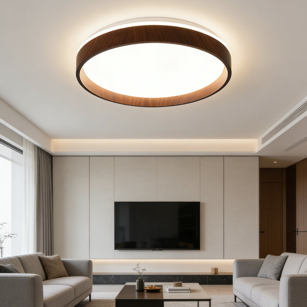 Plafonnier LED rond encastré 16 po en acrylique pour chambre à coucher salon éclairage intérieur moderne discret