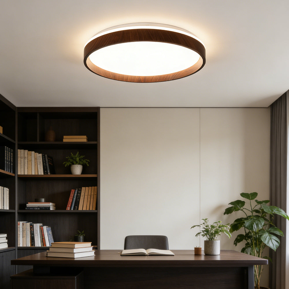 Plafonnier LED rond encastré 16 po en acrylique pour chambre à coucher salon éclairage intérieur moderne discret