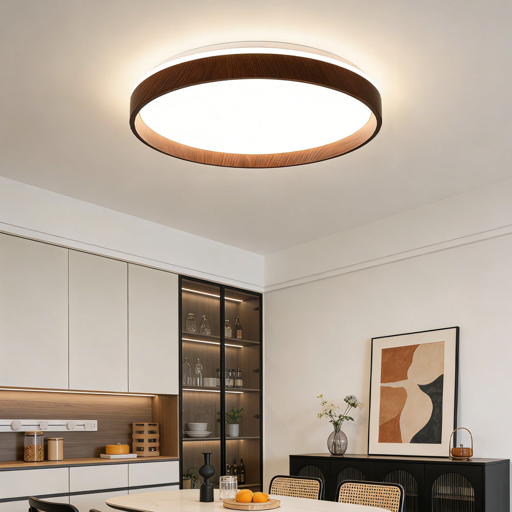 Plafonnier LED rond encastré 16 po en acrylique pour chambre à coucher salon éclairage intérieur moderne discret