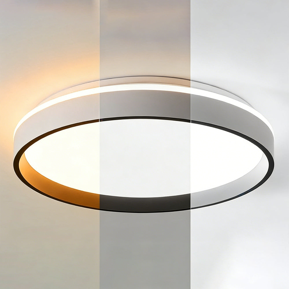 Plafonnier LED rond encastré 16 po en acrylique pour chambre à coucher salon éclairage intérieur moderne discret