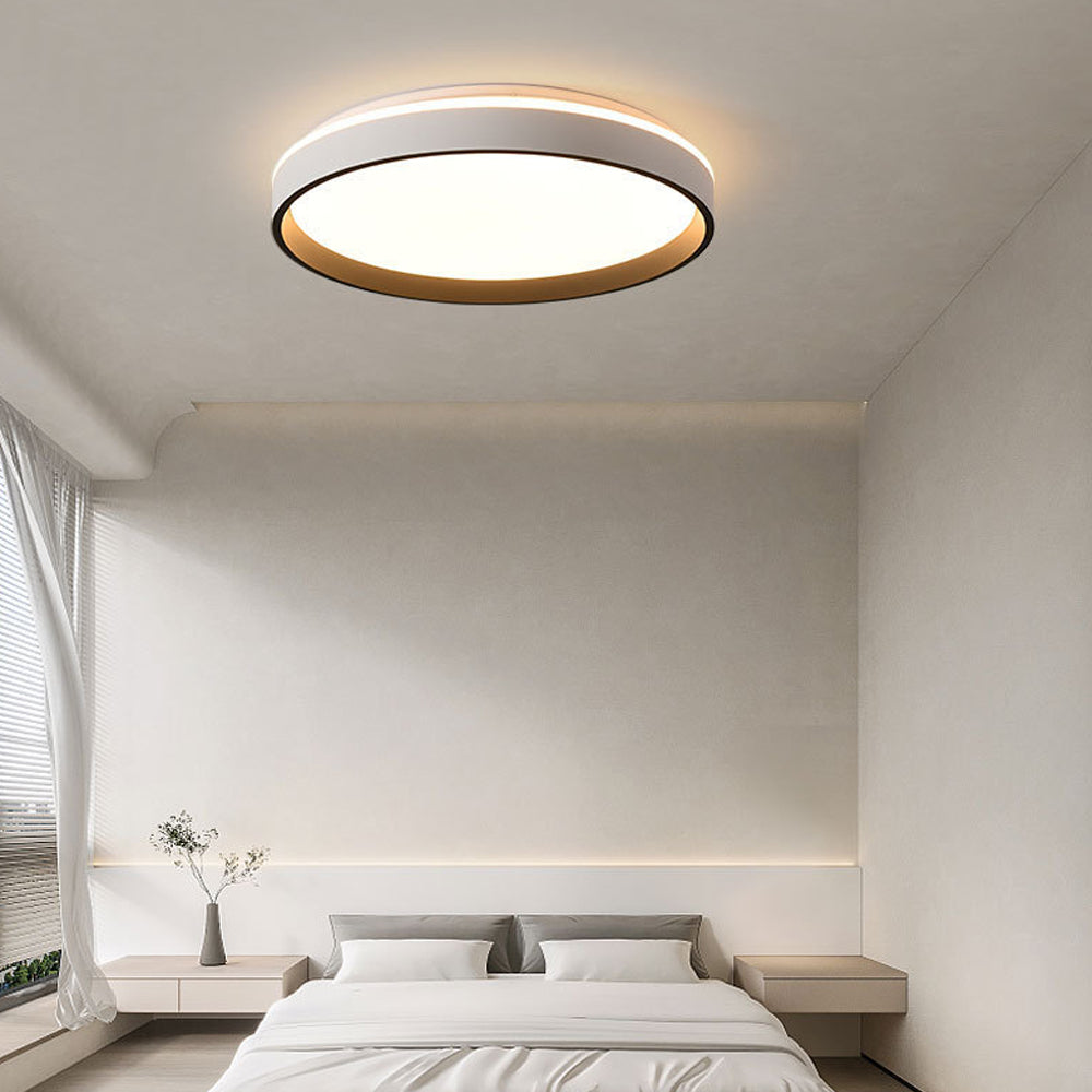 Plafonnier LED rond encastré 16 po en acrylique pour chambre à coucher salon éclairage intérieur moderne discret