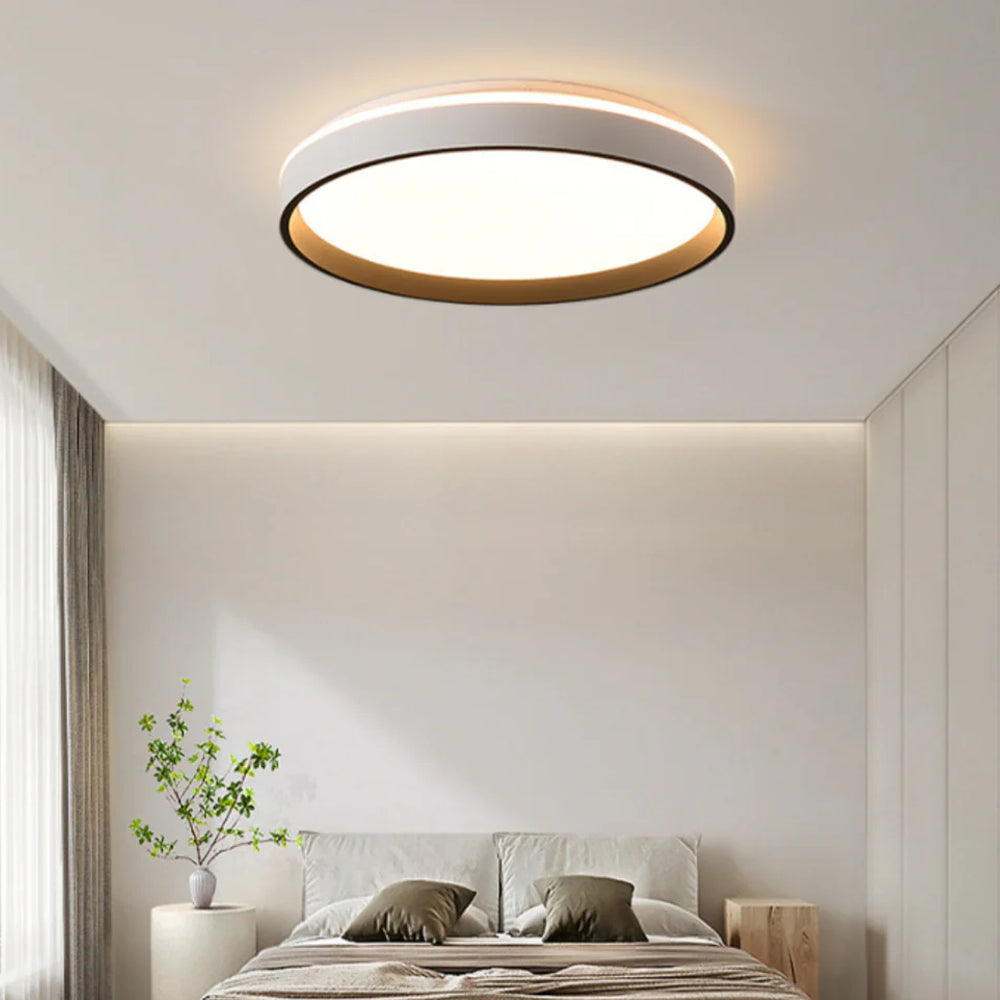 Plafonnier LED rond encastré 16 po en acrylique pour chambre à coucher salon éclairage intérieur moderne discret