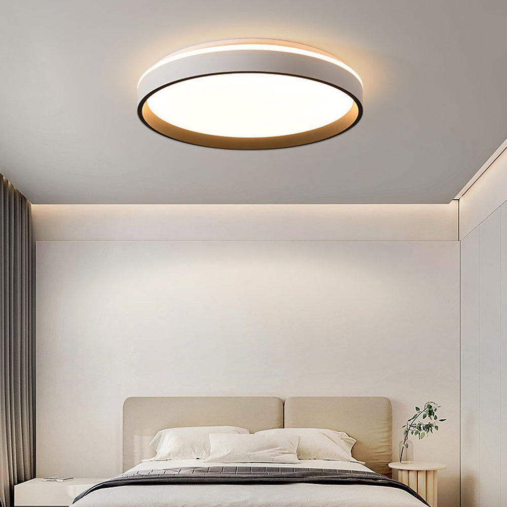 Plafonnier LED rond encastré 16 po en acrylique pour chambre à coucher salon éclairage intérieur moderne discret
