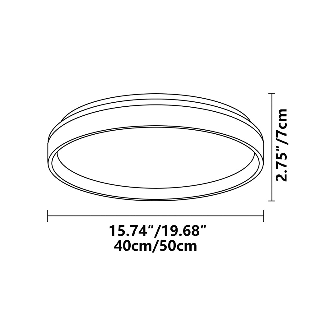 Plafonnier LED rond encastré 16 po en acrylique pour chambre à coucher salon éclairage intérieur moderne discret