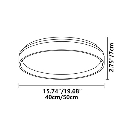 Plafonnier LED rond encastré 16 po en acrylique pour chambre à coucher salon éclairage intérieur moderne discret
