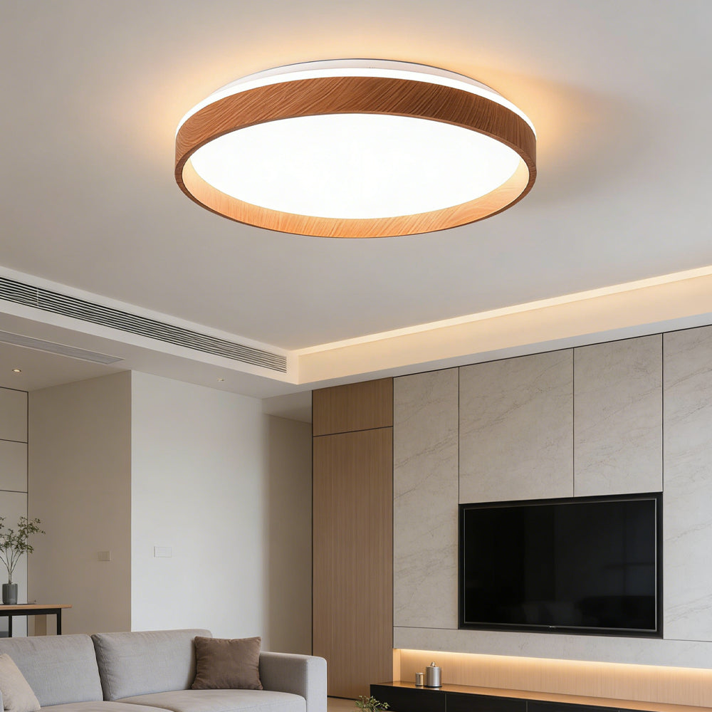Plafonnier LED rond encastré 16 po en acrylique pour chambre à coucher salon éclairage intérieur moderne discret