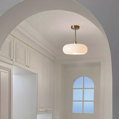 Amber Glass Dome Hanging Light 11 Inch for Kitchen Island Vintage Brass Fixture Dimmable E27 Dining Room Bedroom Overhead Adjustable Height