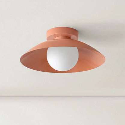 Round Overhead LED Fixture Metal 12.6 Inch Diameter Low-Profile Mount for Kitchen Dining Room Bedroom Hallway 5.9 in Height Contemporary Hom