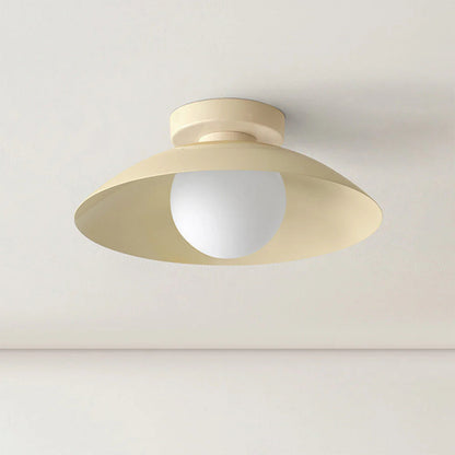 Round Overhead LED Fixture Metal 12.6 Inch Diameter Low-Profile Mount for Kitchen Dining Room Bedroom Hallway 5.9 in Height Contemporary Hom