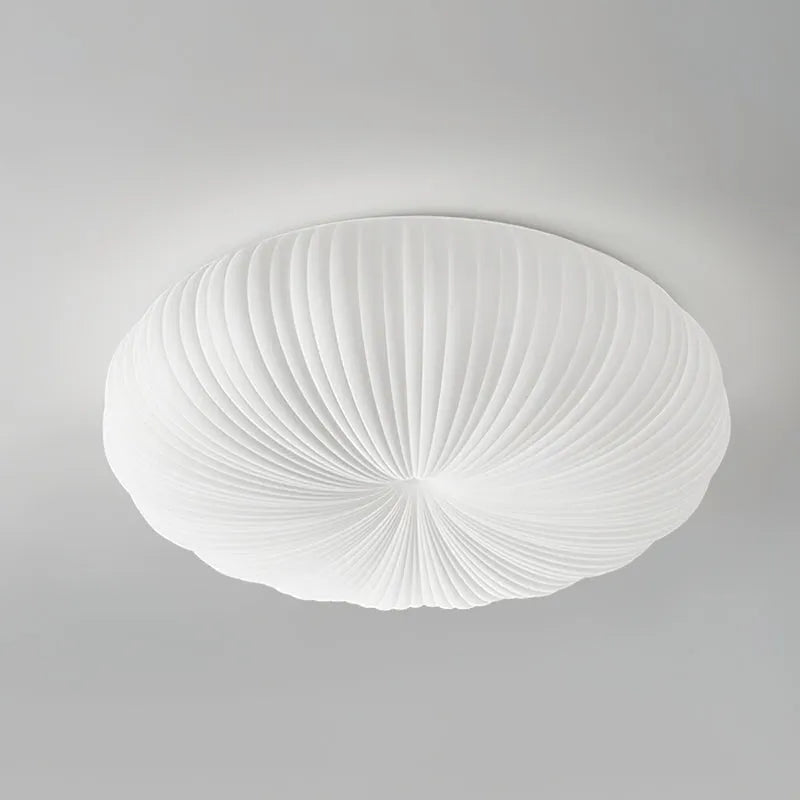 Round LED Flush Mount Overhead Fixture for Bedrooms, Living Spaces, Kitchens — 8-Inch Metal & Acrylic Construction in White — Low-Profile Co