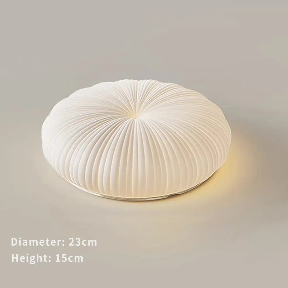 Round LED Flush Mount Overhead Fixture for Bedrooms, Living Spaces, Kitchens — 8-Inch Metal & Acrylic Construction in White — Low-Profile Co