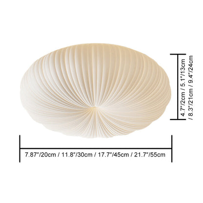 Round LED Flush Mount Overhead Fixture for Bedrooms, Living Spaces, Kitchens — 8-Inch Metal & Acrylic Construction in White — Low-Profile Co