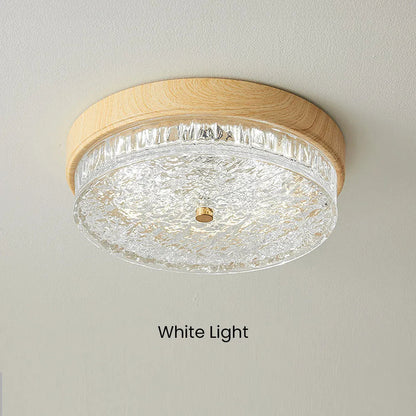 Plafonnier LED encastré avec abat-jour en verre pour chambre, salon, salle à manger, luminaire moderne rond de 12,6 po, éclairage d'ambiance intérieur
