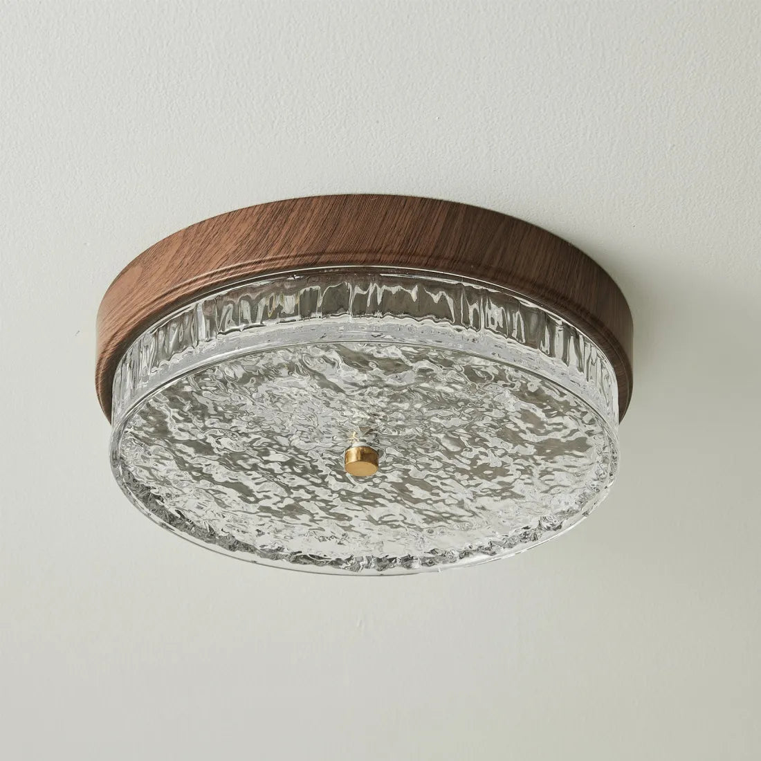 Plafonnier LED encastré avec abat-jour en verre pour chambre, salon, salle à manger, luminaire moderne rond de 12,6 po, éclairage d'ambiance intérieur