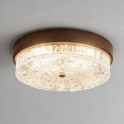 Plafonnier LED encastré avec abat-jour en verre pour chambre, salon, salle à manger, luminaire moderne rond de 12,6 po, éclairage d'ambiance intérieur