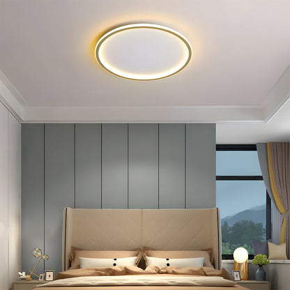 Flush Mount LED Ceiling Light Fixture 12 in Aluminum Round Ultra-Slim 2 in Profile for Bedroom Office Dining Room Modern Energy-Efficient Ho