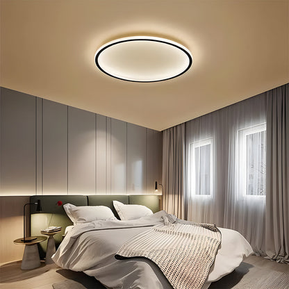 Flush Mount LED Ceiling Light Fixture 12 in Aluminum Round Ultra-Slim 2 in Profile for Bedroom Office Dining Room Modern Energy-Efficient Ho