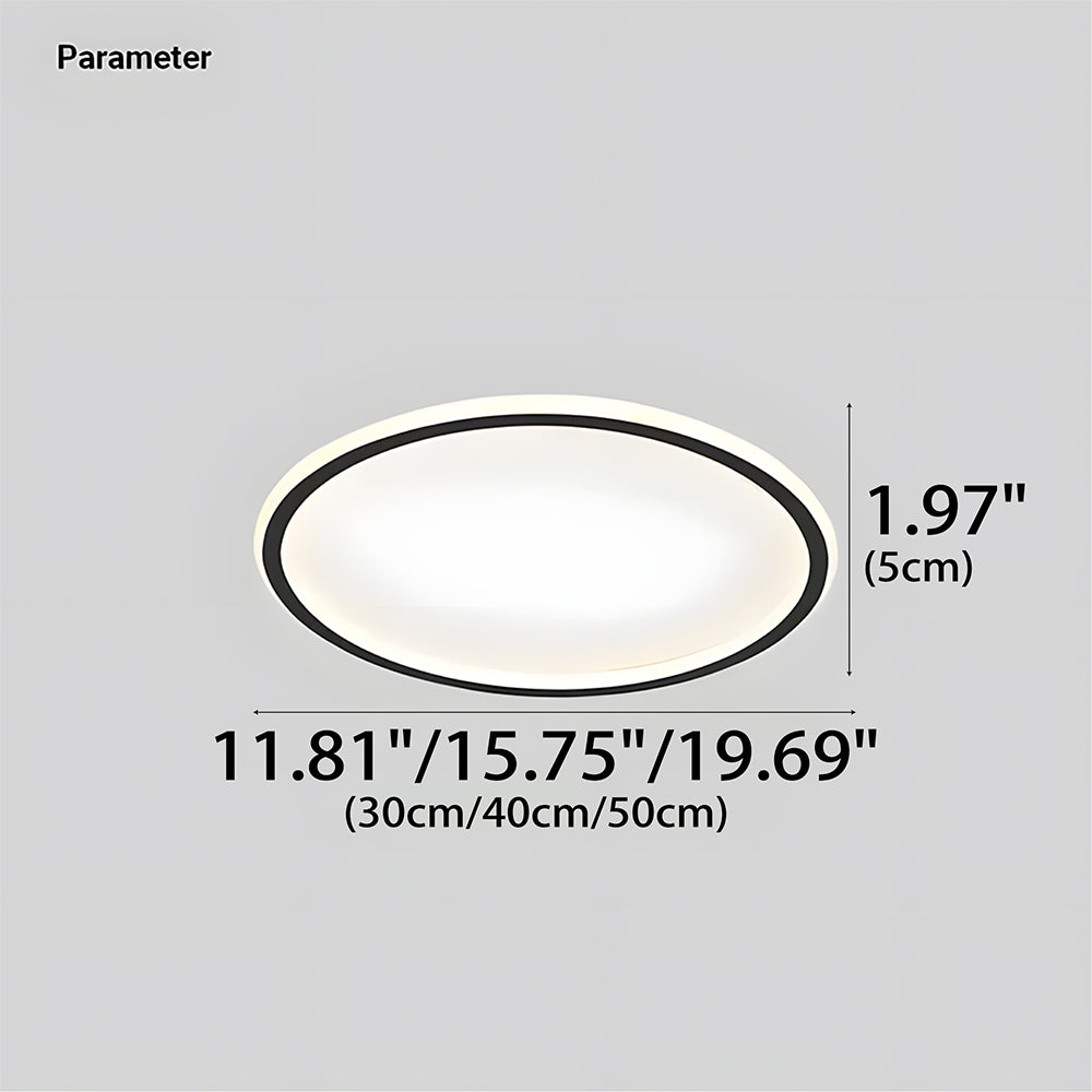Flush Mount LED Ceiling Light Fixture 12 in Aluminum Round Ultra-Slim 2 in Profile for Bedroom Office Dining Room Modern Energy-Efficient Ho