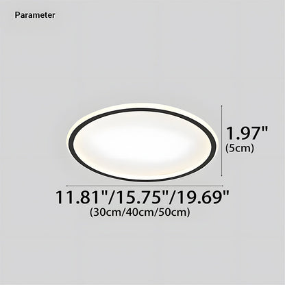 Flush Mount LED Ceiling Light Fixture 12 in Aluminum Round Ultra-Slim 2 in Profile for Bedroom Office Dining Room Modern Energy-Efficient Ho