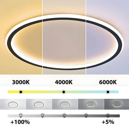 Flush Mount LED Ceiling Light Fixture 12 in Aluminum Round Ultra-Slim 2 in Profile for Bedroom Office Dining Room Modern Energy-Efficient Ho