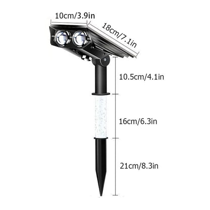 Adjustable LED Solar Stake Light 18.7 in Waterproof for Yard Pathways Driveways Landscaping Spotlight Dusk-to-Dawn Ground Garden Decor Accen