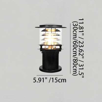 Borne d'éclairage extérieur résistante aux intempéries, poteau en aluminium de 15 cm pour allées, jardins et patios, lampe sur pied étanche IP65, culot E26