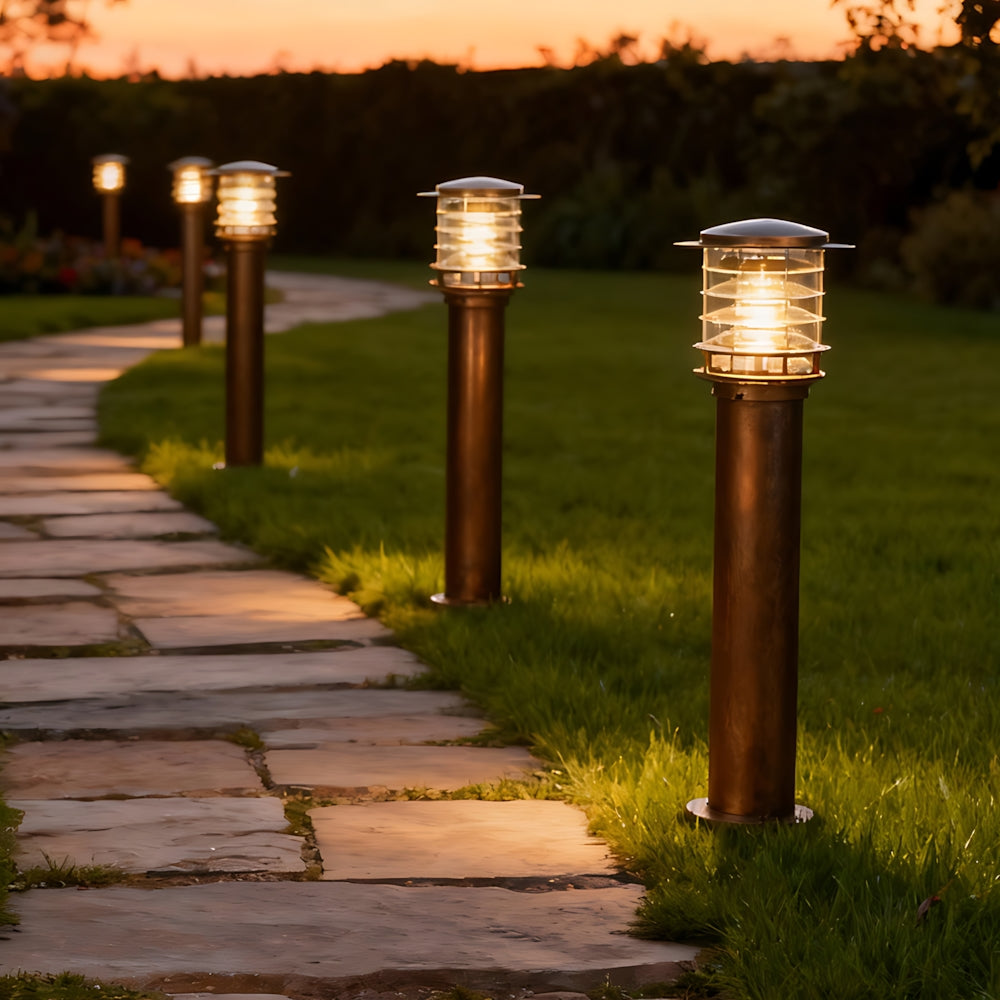 Borne d'éclairage extérieur résistante aux intempéries, poteau en aluminium de 15 cm pour allées, jardins et patios, lampe sur pied étanche IP65, culot E26