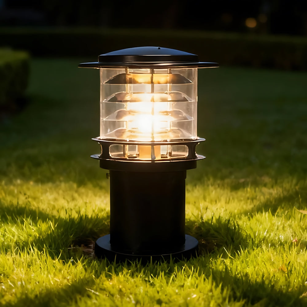 Borne d'éclairage extérieur résistante aux intempéries, poteau en aluminium de 15 cm pour allées, jardins et patios, lampe sur pied étanche IP65, culot E26