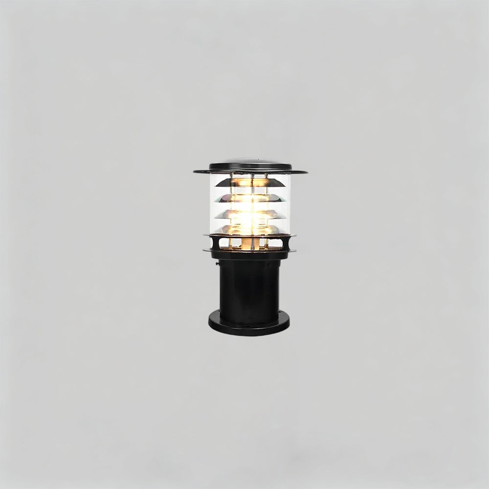 Weatherproof Post Light 6 in Cylinder Aluminum E27 Socket IP65 Rated Black Bollard for Walkway Driveway Porch Yard Landscape Path Marker