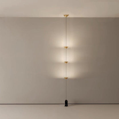 Suspended Triple-Cone LED Floor Lamp with Marble Base Black Metal 138 in Height for Bedroom Living Room Hallway Ambient Lighting Modern Arch