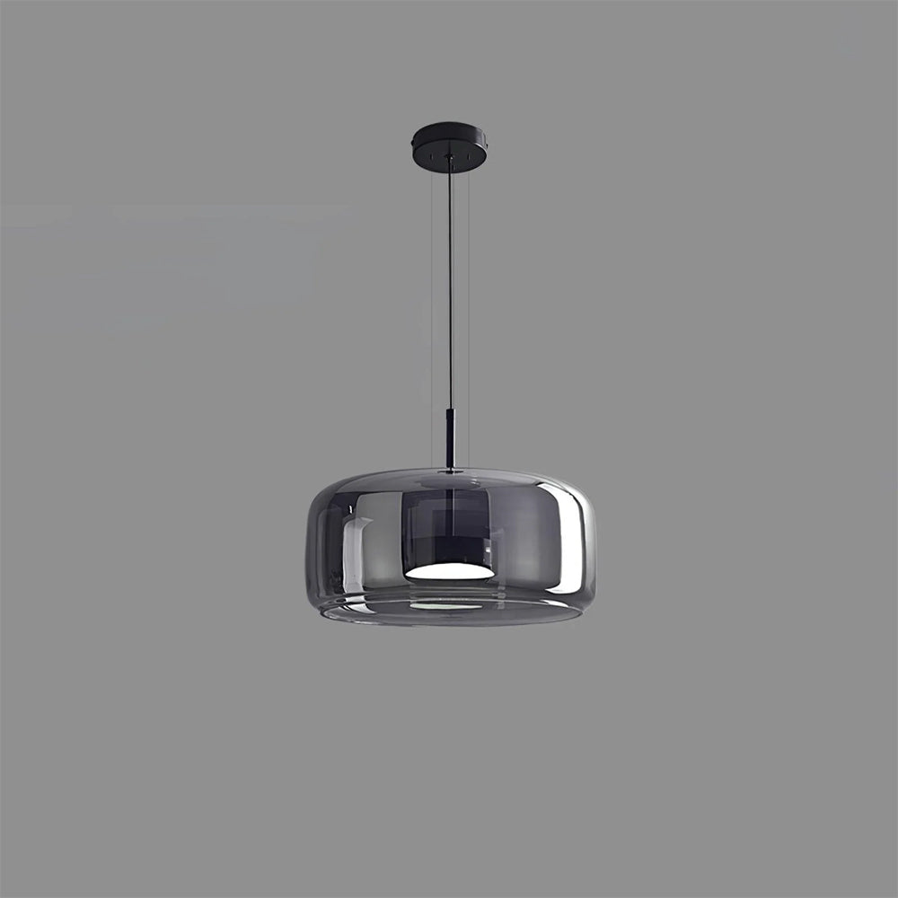 Glass Dome Hanging Light with Smoked Finish – Adjustable LED Fixture for Kitchen Island, Dining Room & Modern Ceiling