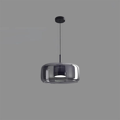 Plafonnier globe en verre pour îlot de cuisine et table de salle à manger – Luminaire à cordon réglable avec abat-jour teinté disponible en 5 tailles