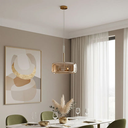 Glass Dome Hanging Light with Smoked Finish – Adjustable LED Fixture for Kitchen Island, Dining Room & Modern Ceiling