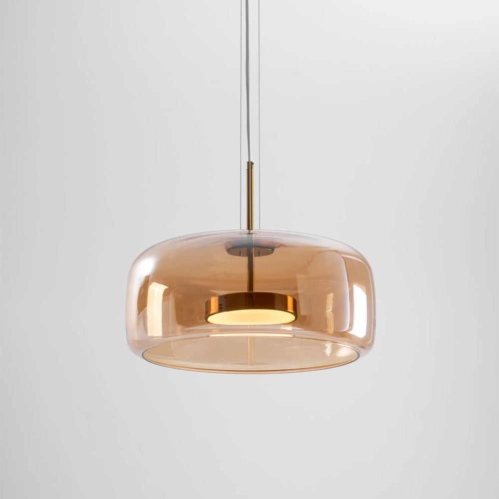 Plafonnier globe en verre pour îlot de cuisine et table de salle à manger – Luminaire à cordon réglable avec abat-jour teinté disponible en 5 tailles