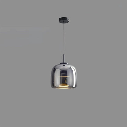Glass Dome Hanging Light with Smoked Finish – Adjustable LED Fixture for Kitchen Island, Dining Room & Modern Ceiling