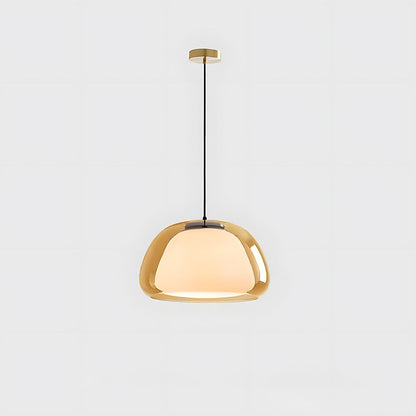 Suspension luminaire en verre texturé pour salle à manger et cuisine | Douille E27 | Abat-jour dôme ondulé | Deux tailles disponibles | Éclairage d'ambiance chaleureux pour