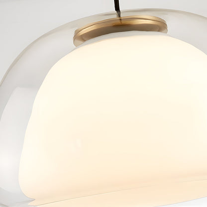 Suspension luminaire en verre texturé pour salle à manger et cuisine | Douille E27 | Abat-jour dôme ondulé | Deux tailles disponibles | Éclairage d'ambiance chaleureux pour