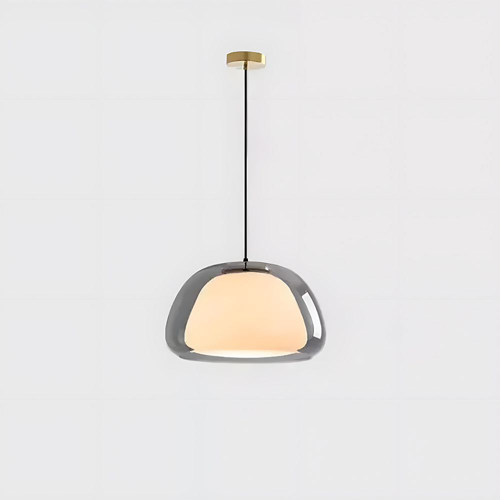 Suspension luminaire en verre texturé pour salle à manger et cuisine | Douille E27 | Abat-jour dôme ondulé | Deux tailles disponibles | Éclairage d'ambiance chaleureux pour