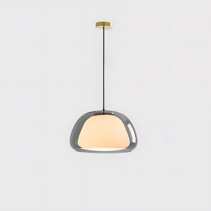 Suspension luminaire en verre texturé pour salle à manger et cuisine | Douille E27 | Abat-jour dôme ondulé | Deux tailles disponibles | Éclairage d'ambiance chaleureux pour