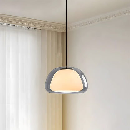 Suspension luminaire en verre texturé pour salle à manger et cuisine | Douille E27 | Abat-jour dôme ondulé | Deux tailles disponibles | Éclairage d'ambiance chaleureux pour