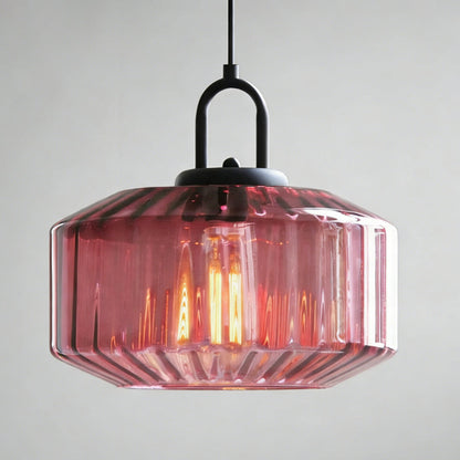 Suspension artisanale en verre en forme de goutte, abat-jour rayé vert de 28 cm pour tables de salle à manger et îlots de cuisine, luminaire suspendu compact, éclairage LED d'ambiance