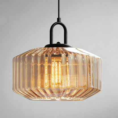 Suspension artisanale en verre en forme de goutte, abat-jour rayé vert de 28 cm pour tables de salle à manger et îlots de cuisine, luminaire suspendu compact, éclairage LED d'ambiance