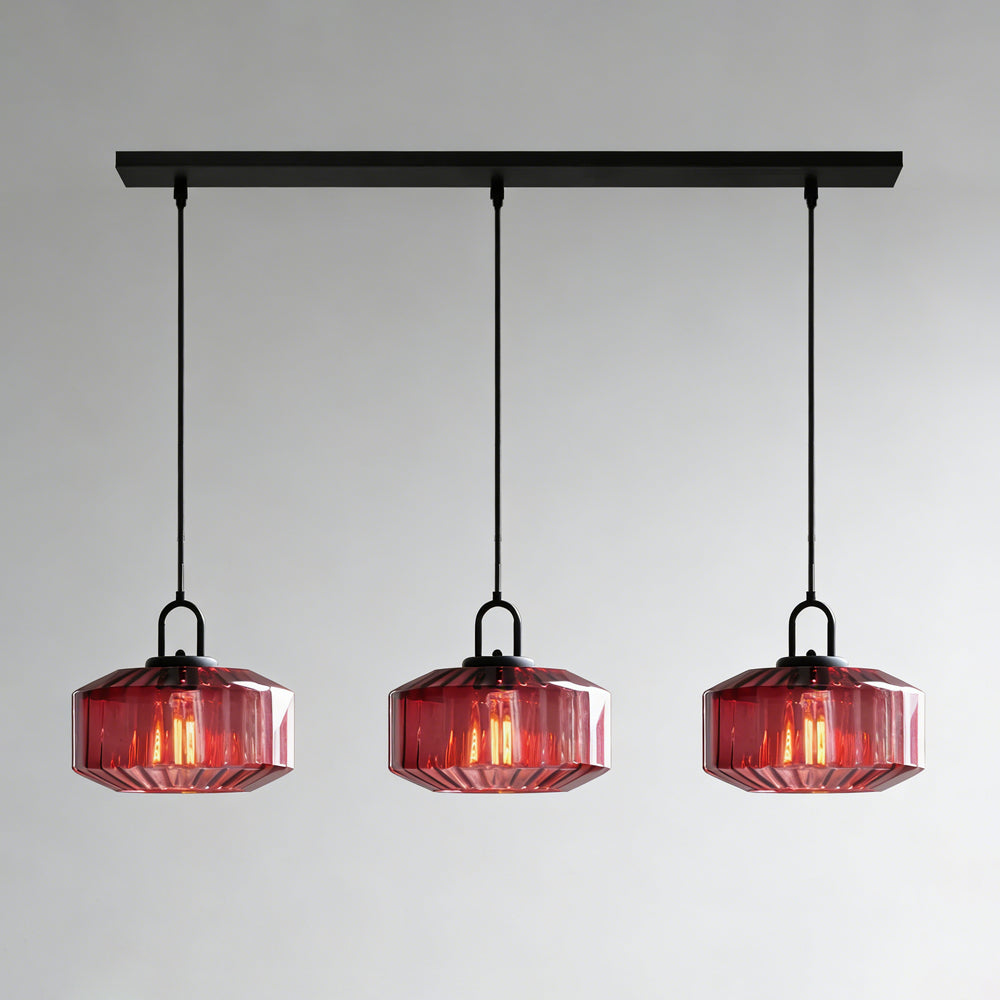 Suspension artisanale en verre en forme de goutte, abat-jour rayé vert de 28 cm pour tables de salle à manger et îlots de cuisine, luminaire suspendu compact, éclairage LED d'ambiance