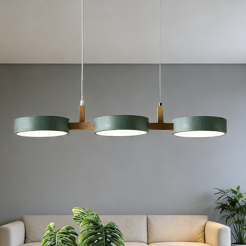 Triple Hanging Lamp for Kitchen Island & Dining Table – Mixed-Material Fixture with Adjustable Cords, 30 in Span, LED-Ready