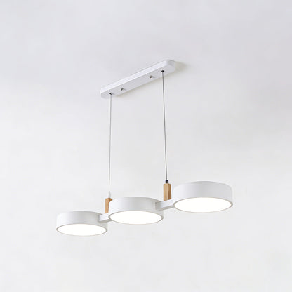 Plafonnier à trois abat-jours pour îlot de cuisine et salle à manger – Luminaire de 30 pouces en matériaux mixtes avec cordons réglables et design discret pour