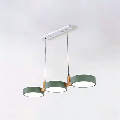 Plafonnier à trois abat-jours pour îlot de cuisine et salle à manger – Luminaire de 30 pouces en matériaux mixtes avec cordons réglables et design discret pour