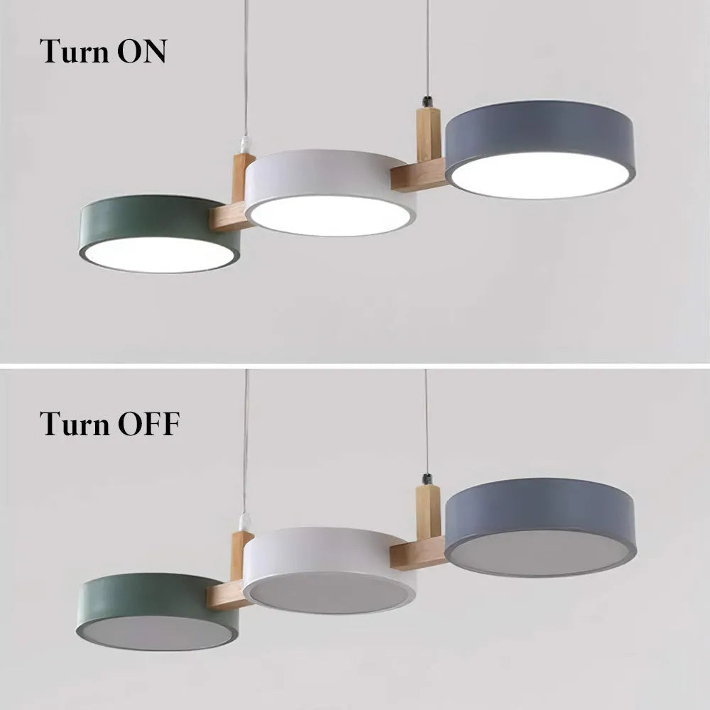 Plafonnier à trois abat-jours pour îlot de cuisine et salle à manger – Luminaire de 30 pouces en matériaux mixtes avec cordons réglables et design discret pour