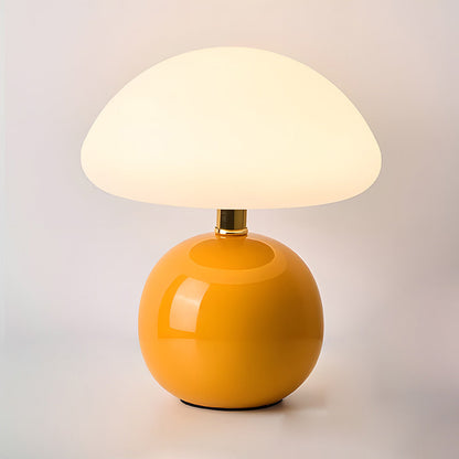 Ceramic Accent Lamp 9 in LED Mushroom Style 24W for Nightstand Office Living Space Soft Illumination