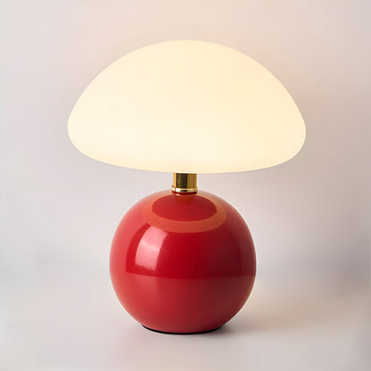 Ceramic Accent Lamp 9 in LED Mushroom Style 24W for Nightstand Office Living Space Soft Illumination